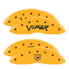 MGP 12203SSNPYL | 4 Caliper Covers Engraved Front Viper Rear Snake Yellow Finish Black Char 2002 Dodge Viper; 2001-2002 Alternate Image 1