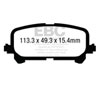 EBC dp63025 | 14+ Acura MDX 3.5 Greenstuff Rear Brake Pads; 2014-2023 Alternate Image 4