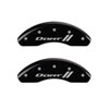 MGP 12199SDRTBK | 4 Caliper Covers Engraved Front & Rear With stripes/Dart Black finish silver ch; 2013-2016 Alternate Image 1