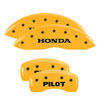 MGP 20211SHONYL | 4 Caliper Covers Engraved F & R Honda Yellow Finish Black Char 2011 Honda Accord Crosstour; 2010-2011 Alternate Image 2