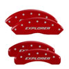 MGP 10041SEXPRD | 4 Caliper Covers Engraved Front & Rear Explorer/2011 Red Finish Silver Char 2009 Ford Explorer; 2009-2010 Alternate Image 1