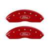 MGP 10007SFRDRD | 4 Caliper Covers Engraved Front & Rear Oval logo/Ford Red finish silver ch; 2014-2017 Alternate Image 1