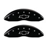 MGP 14234SBOWBK | 4 Caliper Covers Engraved Front & Rear Bowtie Black finish silver ch; 2015-2020 Alternate Image 1