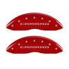 MGP 14033SCA5RD | 4 Caliper Covers Engraved Front & Rear Gen 5/Camaro Red finish silver ch; 2010-2015 Alternate Image 1