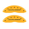 MGP 10215SXPLYL | 4 Caliper Covers Engraved Front & Rear Explorer Yellow finish black ch; 2011-2019 Alternate Image 2