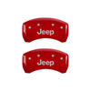 MGP 42013SJEPRD | 4 Caliper Covers Engraved Front & Rear JEEP Red finish silver ch; 2016-2022 Alternate Image 2