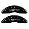 MGP 42012SMOPBK | 4 Caliper Covers Engraved Front & Rear MOPAR Black finish silver ch; 2016-2022 Alternate Image 1