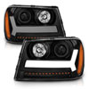 ANZO 111390 | 2006-2009 Chevrolet Trailblazer Projector Headlights w/ Plank Style Design Black w/ Amber; 2006-2009 Alternate Image 6