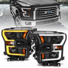 ANZO 111357 | USA Ford F-150 Projector Headlights W/ Plank Style Switchback Black W/ Amber; 2015-2017 Alternate Image 1