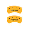 MGP 12199SMOPYL | 4 Caliper Covers Engraved Front & Rear MOPAR Yellow finish black ch; 2013-2016 Alternate Image 3