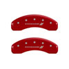 MGP 12059SDD3RD | 4 Caliper Covers Engraved Front & Rear With stripes/Dodge Red finish silver ch; 2010-2010 Alternate Image 2