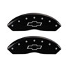 MGP 14003FBOWBK | Front set 2 Caliper Covers Engraved Front Bowtie Black finish silver ch; 1997-1998 Alternate Image 1