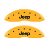 MGP 42011FJEPYL | Front set 2 Caliper Covers Engraved Front JEEP Yellow finish black ch; 2011-2019 Alternate Image 1