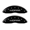 MGP 42011FMOPBK | Front set 2 Caliper Covers Engraved Front MOPAR Black finish silver ch; 2011-2019 Alternate Image 1