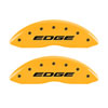 MGP 10242SEDEYL | 4 Caliper Covers Engraved Front & Rear EDGE/2015 Yellow finish black ch; 2015-2018 Alternate Image 2