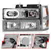 ANZO 111508 | 88-98 Chevrolet C1500 Crystal Headlights Chrome Housing w/ Signal and Side Marker Lights; 1988-1998 Alternate Image 2