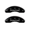 MGP 18025SPOPBK | 4 Caliper Covers Engraved Front & Rear Pontiac Black finish silver ch; 2007-2009 Alternate Image 1