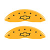 MGP 14006SBOWYL | 4 Caliper Covers Engraved Front & Rear Bowtie Yellow finish black ch; 2010-2013 Alternate Image 2