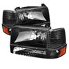 SPYDER 5073136 | xTune Ford F150 Headlights w/Corner Bumper 6pcs Amber- Black; 1992-1996 Alternate Image 2