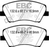 EBC ud1912 | 2017+ Hyundai Elantra 1.4L Turbo Ultimax2 Front Brake Pads; 2017-2023 Alternate Image 2