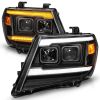 ANZO 111597 | 09-20 Nissan Frontier Black Projector Plank Style DRL w/ Switchback & Sequential LED DRL; 2009-2020 Alternate Image 1