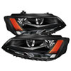 SPYDER 5075796 | Xtune Volkswagen Jetta 11-14 Amber Crystal Headlights Black HD-JH-VJ11-AM-BK; 2011-2014 Alternate Image 1