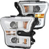 ANZO 111358 | USA Ford F-150 Projector Headlights W/ Plank Style Switchback Chrome W/ Amber; 2015-2017 Alternate Image 1