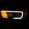 ANZO 111377 | USA Toyota Tacoma Projector Headlights w/ Plank Style Design Black / Amber; 2016-2018 Alternate Image 2