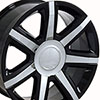 OE Wheels ca87-22090-6550-31b-ic | 22 Replica Wheel CA87 Escalade Rim 22x9 Black Wheel Chevrolet Tahoe 1995-2020; 1995-2020 Alternate Image 1