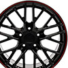 OE Wheels cv08b-19100-5475-79br | 19 Replica Wheel CV08B C6 ZR1 Rim 19x10 Redline Wheel Chevrolet Corvette (rear only) 2005-2013; 2005-2013 Alternate Image 2