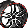 OE Wheels cv18a-d17095-5475-54mbr | 17 Replica Wheel CV18A C7 Stingray Rim 17x9.5 DD Machd Redline Wheel Chevrolet Camaro 1993-2002; 1993-2002 Alternate Image 1