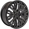 OE Wheels cv37-22090-6550-28b1m | 22 Replica Wheel CV37 GMC Sierra Rim 22x9 Black Milled Wheel Chevrolet Suburban 1500 1988-2022; 1988-2022 Alternate Image 2