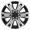 OE Wheels cv44-20090-6550-24mb | 20 Replica Wheel CV44 GMC Yukon Denali Black Machined 20x9 Chevrolet Suburban 1500 1988-2022; 1988-2022 Alternate Image 1