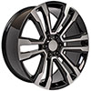 OE Wheels cv44-24100-6550-24mb | 24 Replica Wheel CV44 Yukon Rim 24x10 Black Machd Wheel GMC Yukon 1992-2020; 1992-2020 Alternate Image 2