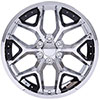 OE Wheels cv98-d22095-6550-24c-ib | 22 Replica Wheel CV98 Silverado Rim 22x9.5 Chrome Black Wheel Chevrolet Silverado 1500 1999-2018; 1999-2018 Alternate Image 1