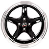 OE Wheels fr04a-d17090-4425-20bm | 17 Replica Wheel FR04 Mustang Cobra Rim 17x9 DD Black Wheel Ford Mustang (rear only) 1979-1993; 1979-1993 Alternate Image 1