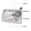 Spec-D Tuning LH-ECON92-RS | Ford Econoline Euro Headlight Chrome Housing With Led; 1992-2006 Alternate Image 8