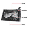 Spec-D Tuning LH-ECON92JM-RS | Ford Econoline Euro Headlight Black Housing With Led; 1992-2006 Alternate Image 8