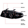 Spec-D Tuning LHP-A496G-TM | Audi A4 Projector Headlight Gloss Black Housing Smoke Lens; 1996-1999 Alternate Image 7