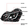 Spec-D Tuning lhp-bw20301bk-tm | SPEC-D Tuning Mercedes C-Class Projector Headlights - Glossy Black For Factory Halogen Model; 2001-2007 Alternate Image 7