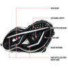 Spec-D Tuning lhp-bw20301jm-tm | SPEC-D Tuning Mercedes C-Class Projector Headlights - Black For Factory Halogen Model; 2001-2007 Alternate Image 7