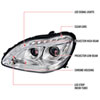 Spec-D Tuning LHP-BW22000-TM | Mercedes Benz W220 Projector Headlight Chrome- Not Compatible With Factory Xenon; 1998-2006 Alternate Image 8