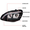 Spec-D Tuning LHP-BW22000JM-TM | Mercedes Benz W220 Projector Headlight Black Housing; 1998-2006 Alternate Image 8