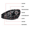 Spec-D Tuning LHP-BW22000JM-V2-APC | Mercedes Benz W220 S-Class Projector Headlights - Black; 2000-2006 Alternate Image 7