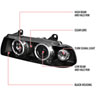 Spec-D Tuning LHP-E3621PCJM-TM | Bmw E36 3 Series Halo Projector Headlight Black 2 Door Coupe; 1992-1998 Alternate Image 6