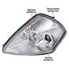 Spec-D Tuning LHP-ELP00-ABM | Mitsubishi Eclipse Halo Projector Headlight Chrome Housing; 2000-2005 Alternate Image 7