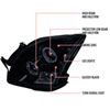 Spec-D Tuning LHP-FUS06G-TM | Ford Fusion Projector Headlight Gloss Black Housing Smoke Lens; 2006-2009 Alternate Image 7