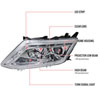 Spec-D Tuning LHP-FUS10-TM | Ford Fusion Prjector Headlights Chrome Housing; 2010-2016 Alternate Image 7