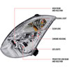 Spec-D Tuning LHP-G35032-TM | Infiniti G35 Chrome Housing Projector Headlight Oe Hid Compatible D2 Xenon Bulb Not Included; 2003-2005 Alternate Image 7