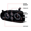 Spec-D Tuning LHP-GLF92G-TM | Volkswagen Golf Halo Projector Headlight Gloss Black Housing With Smoke Lens; 1993-1998 Alternate Image 6